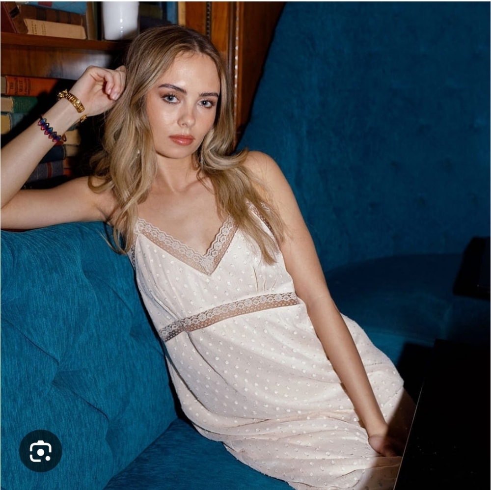 NWT Band Of The Free Amalie Ivory Lace Slip Midi Dress Large